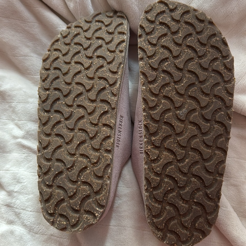 Zermatt Birkenstock suede pink with white stitching, small emblem, New! 8 - Picture 4 of 4